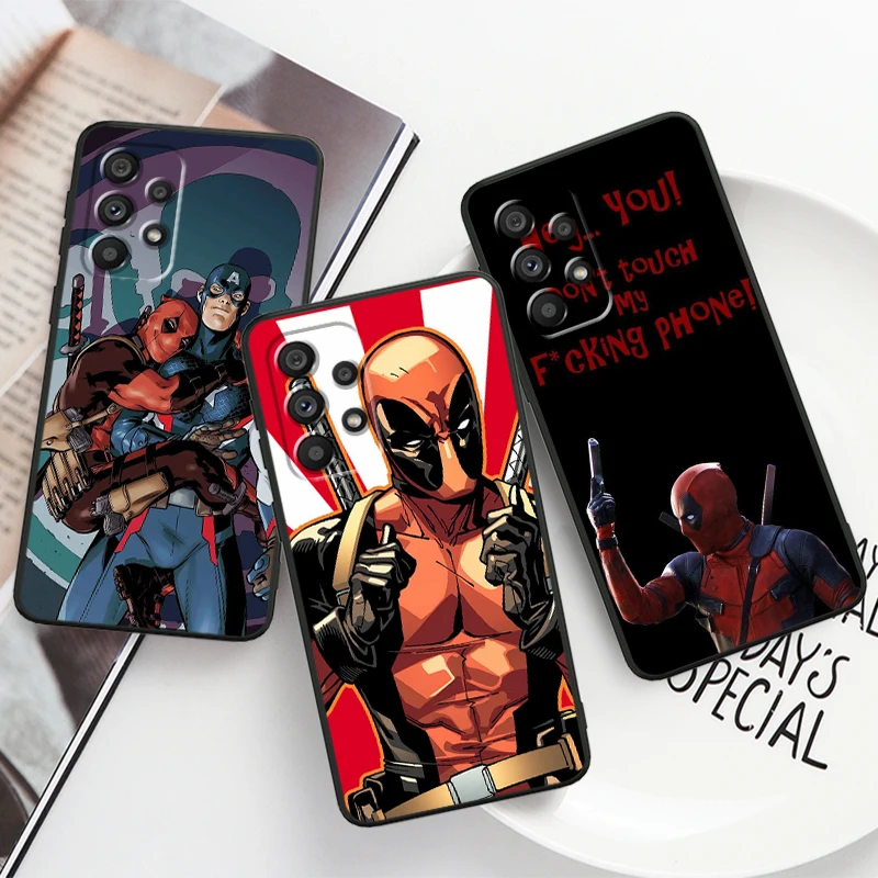

Deadpool Marvel Funny Cool For Samsung A53 A52 A33 A32 A51 A71 A21S A13 A73 A55 A22 A23 A35 A72 A54 A12 5G Black TPU Phone Case