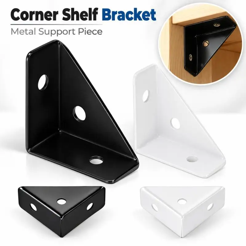 4/12/16Pcs right triangle corner supports white / black, wooden Furniture Corner Connector Fasteners Suitable for Beds, Cabinets
