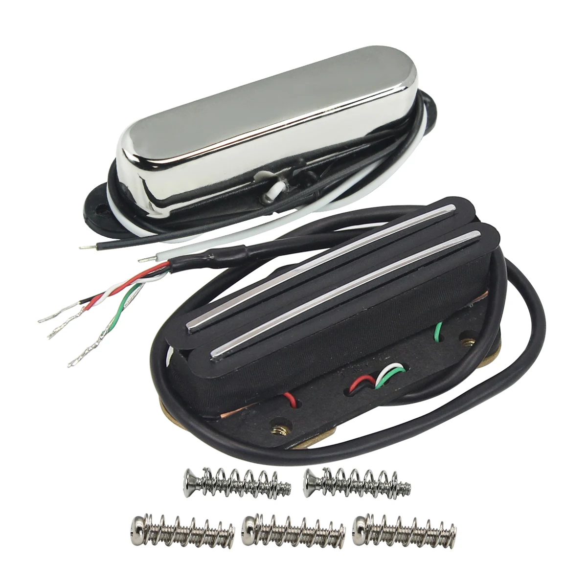 Nuovo Set di parti di chitarra Pickup a ponte con Pickup a bobina singola Alnico 5 TL e Dual Rails, opzione nero/oro/cromo