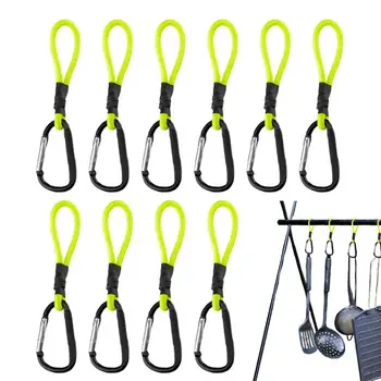 10PCS Heavy Duty Bungee Cord Elastic Tie Strap String Carabiner Hooks Kayak Cycling Luggage Packing Ropes Camping Accessories