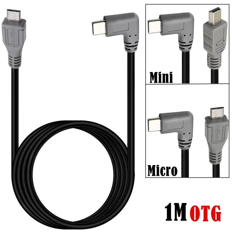 Cable adaptador de carga USB 3,1 tipo C a Mini 5P, Micro USB OTG macho a macho, copia de datos