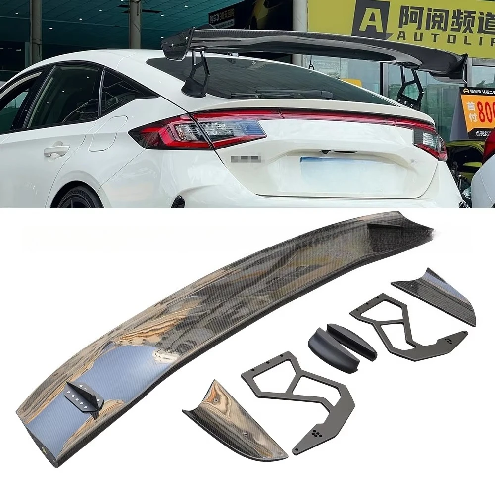 For Type R FL5 2022-2023 Spoon Style Carbon Fiber Rear Trunk Lip Spoiler Wing Ducktail Auto Tuning