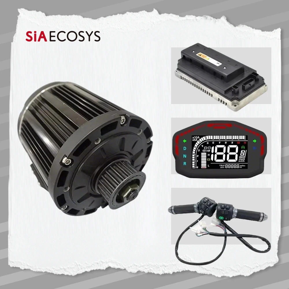

QS138 3000W V1 Belt Design Mid Drive Motor Kit 72V 100KPH Complete Powertrain with EM150SP Controller & Z6 Throttle