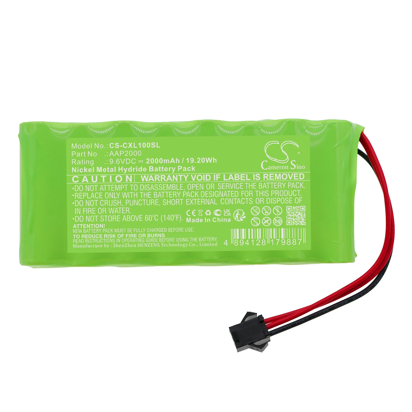 

Cameron Sino AAP2000 2000mAh Battery For Compumatic XL1000 XL1000e Time Clock Ni-MH 9.6V 19.20Wh