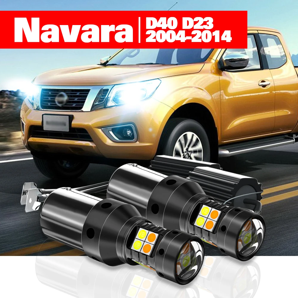 For Nissan Navara NP300 D40 D23 2004-2020 2pcs LED Dual Mode Turn Signal+Daytime Running Light DRL 2012 2013 2014 Accessories