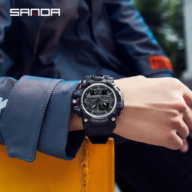 SANDA Brand G- Style Military Watch Men Digital Shock Sports Watches For Man Waterproof Electronic Wristwatch Mens 2024 Relogios