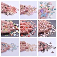 30Pcs Enamel Flowers Moon Heart Shell Versatile Creative Design Random Colorful Bulk Jewelry Making Accessories Alloy Pandants