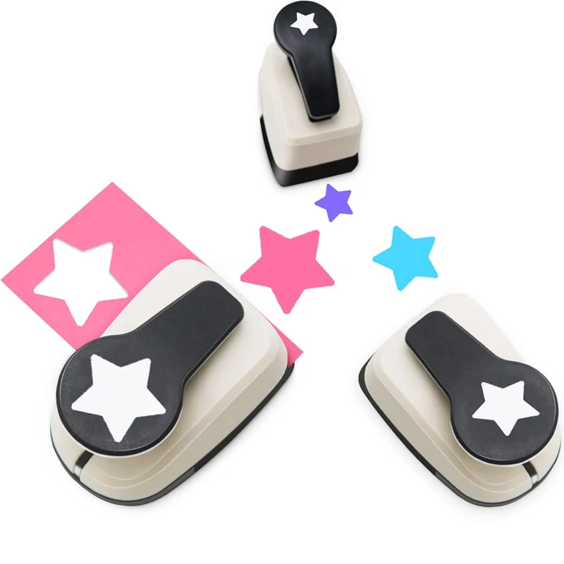 Upgraded 3Pcs Star Hole Punch, Star Punch, Star Paper Punch, Star Hole Puncher, Star Puncher For Crafts, Paper Punch For Craftin
