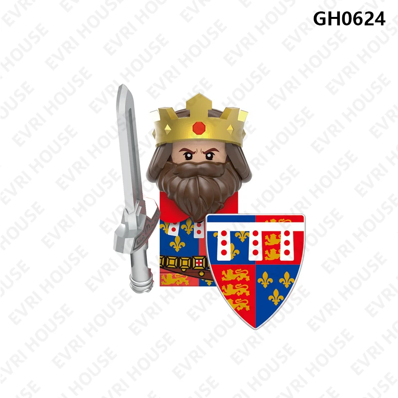 Richard the Lionheart Mini Bricks Action Figures Middle Ages Knight Building Blocks Assembly Accessory Toys for Children G0180