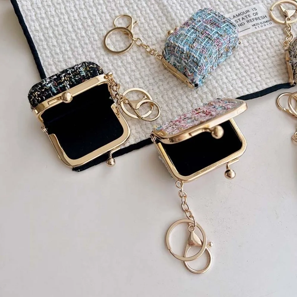 Kiss Lock Closure Jewelry Storage Pouch Multi-Use Mini Jewelry Box Portable Colorful Pattern Jewelry Organizer Bag Women