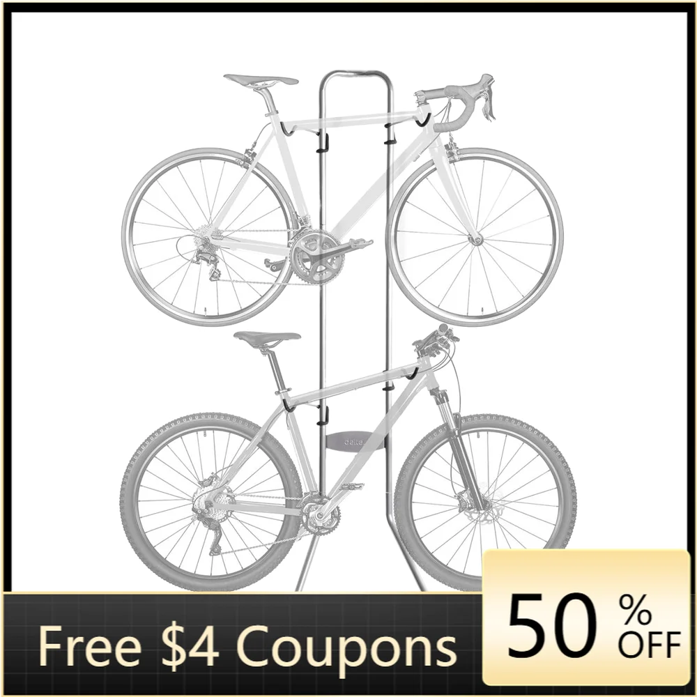 

Cycle Michelangelo 2 Fully Adjustable Vertical Bike Storage Rack for MTB Road Hybrid Bicycles Garage Rack Holds 80 Lbs