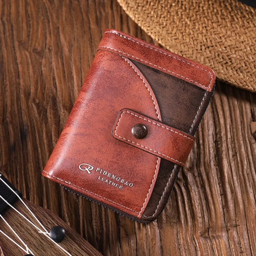 Prosty portfel z zamkiem błyskawicznym, krótki portfel z PU, duża pojemność, biznesowa kopertówka, etui na karty, markowy portfel na monety, etui na dowód osobisty, dla kobiet i mężczyzn.