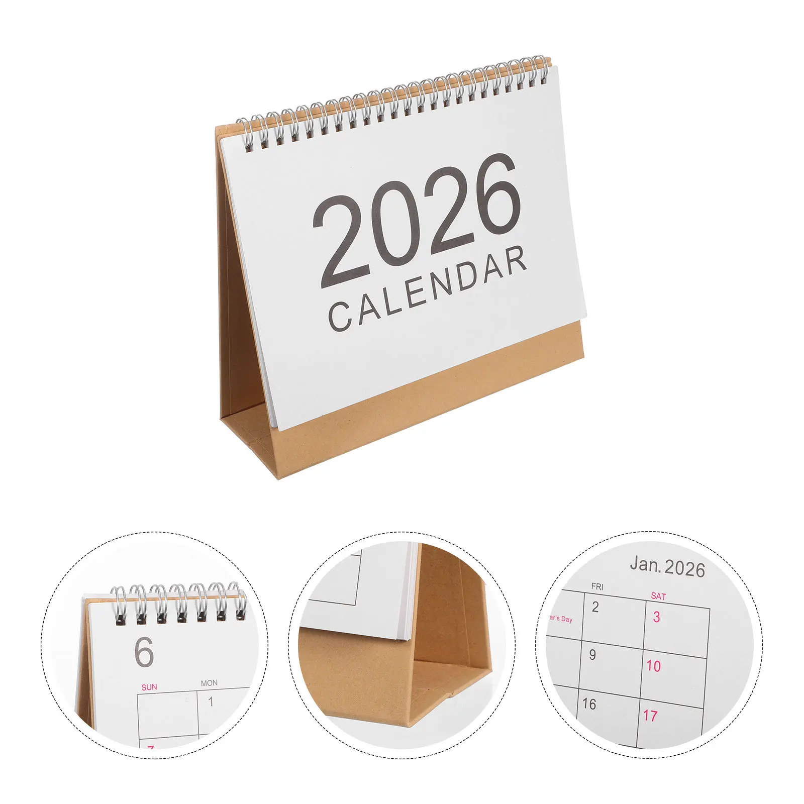 

2026 Mini Desk Calendar Small Desktop Planner For Home Office Yearly Schedule Stand Up Paper Calendar Foldable Design Table Top