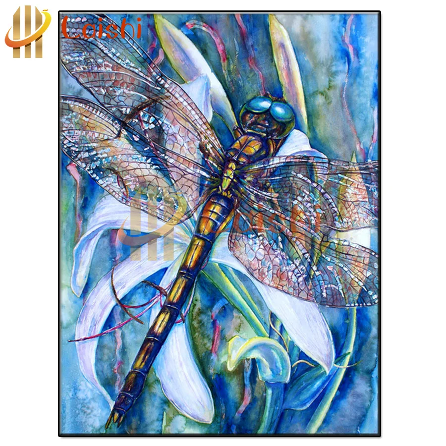 Full Square and Round Diamond Painting, Abstract Doodle, Dragonfly Diamond Embroidery, 5D Rhinestone Mosaic, Inlaid Pattern