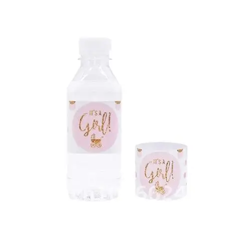 12pcs Baby Shower Decoration It's a Girl/Boy Water Bottle Gift Stickers Label Baby Shower Birthday Party Bottle Stickers Label