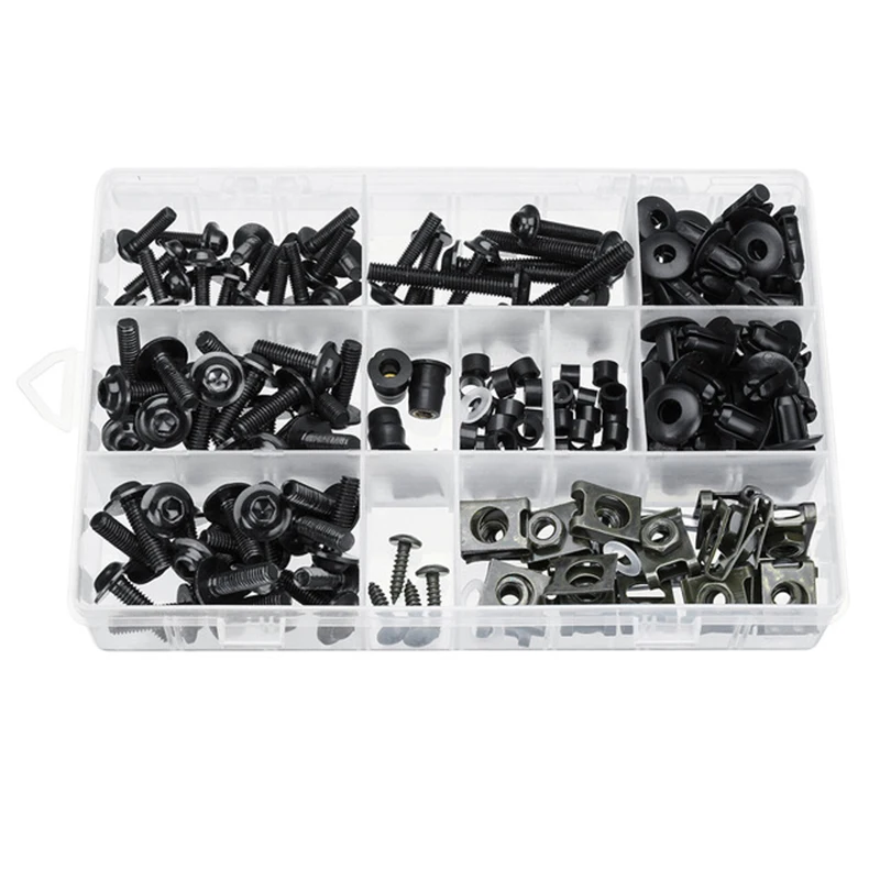 

177 Pcs Full Motorcycle Fairing Bolt Set Nut Bolt, Clip Screw Full Set For Yamaha Honda For Kawasaki For