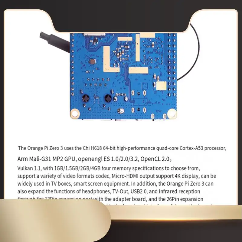 

For Orange Pi Zero 3 RAM Single Board Computer H618 Chip Wifi-BT5.0 LPDDR4 Gigabit Orange Pi Zero3 Development Board-N36R