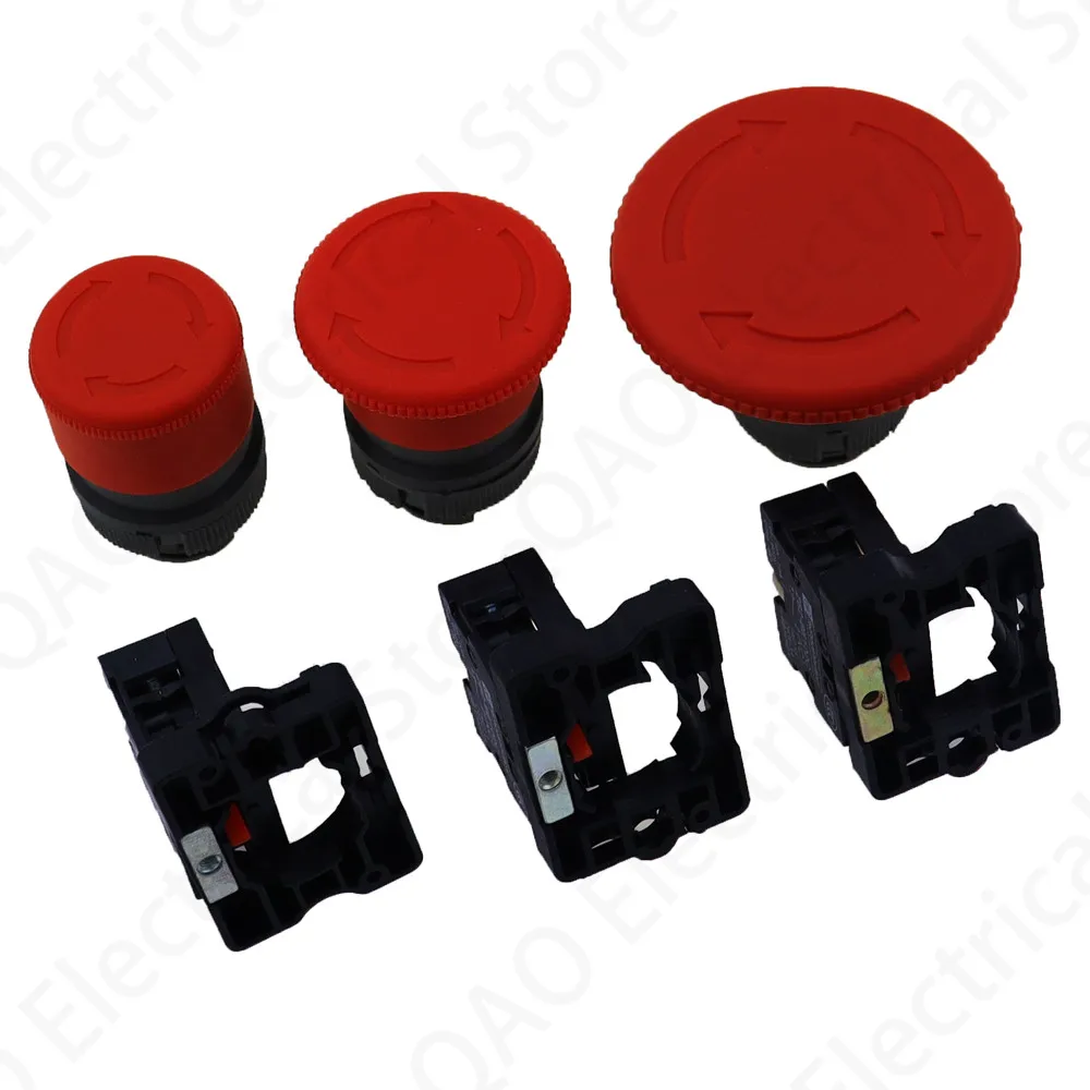 22mm red mushroom head emergency stop button switch XB2 LAY37 NO/NC alarm button switch