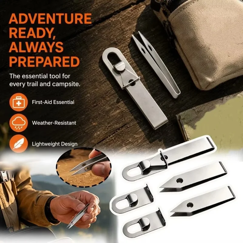 Portable Stainless Steel Tweezers Precision Multi-Function Multi-Purpose Tweezers Lightweight Small Object Retrieval