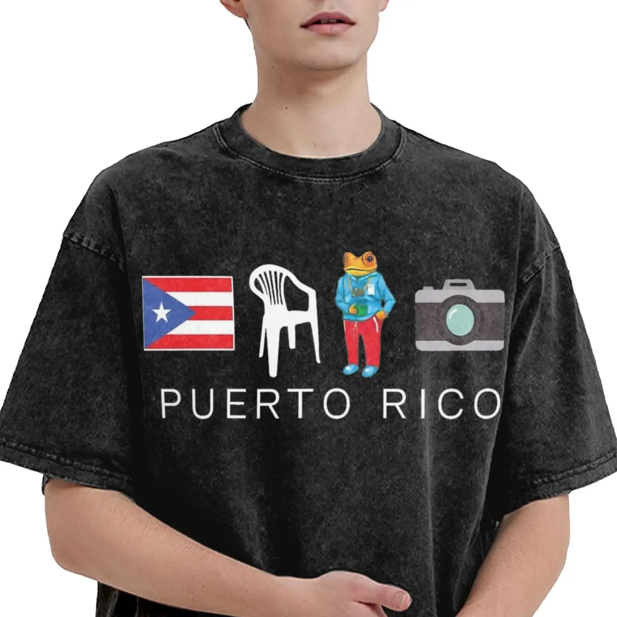 Puerto Rico DTMF Debi Tirar Mas Fotos Washed T Shirt Streetwear Hip Hop Vintage T-Shirts Bads Bunnys Tees Tops for Men Cotton