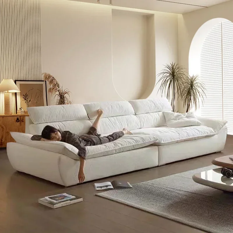 White Oversize Simple Lazy Sofa Fancy Soft Modern Individual Loveseat Puffs Sofa Living Room Sofy Do Salonu Furniture Couch