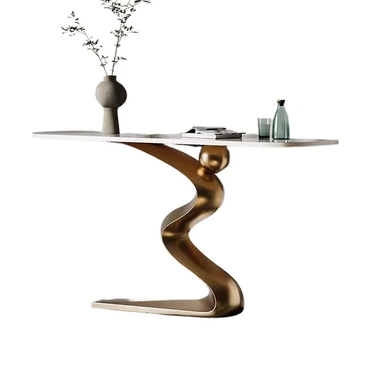 

Light luxury entrance foyer entrance, table against the wall villa modern simple view table hotel