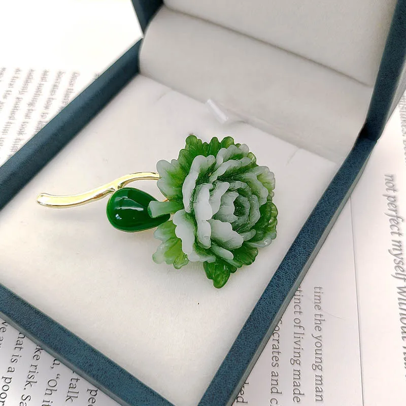 

Chinese-style peony flower brooch for women, high-end design sense, Chinese-trend flower brooch, versatile brooch accessory