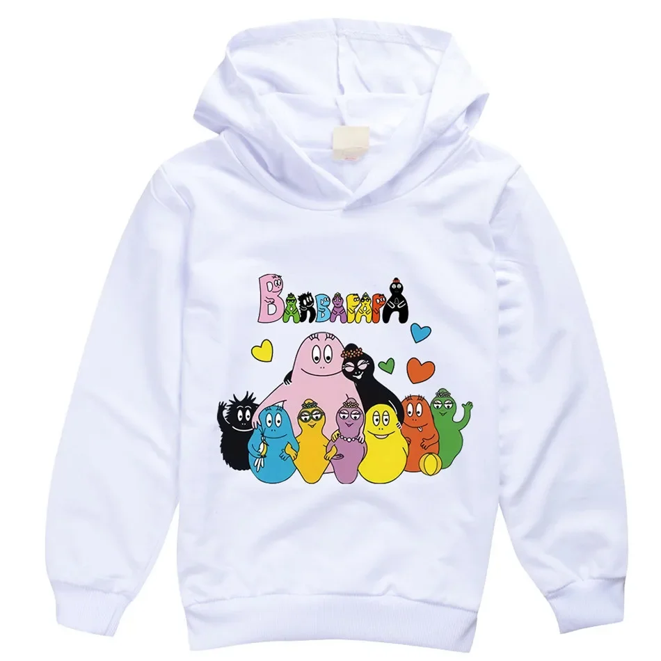 Cartoon Pattern Sweatshirts Video Game Anime Barbapapa Sporty Fashion Clothes Casual Daily Tops Loose Hoodies Autumn Winter