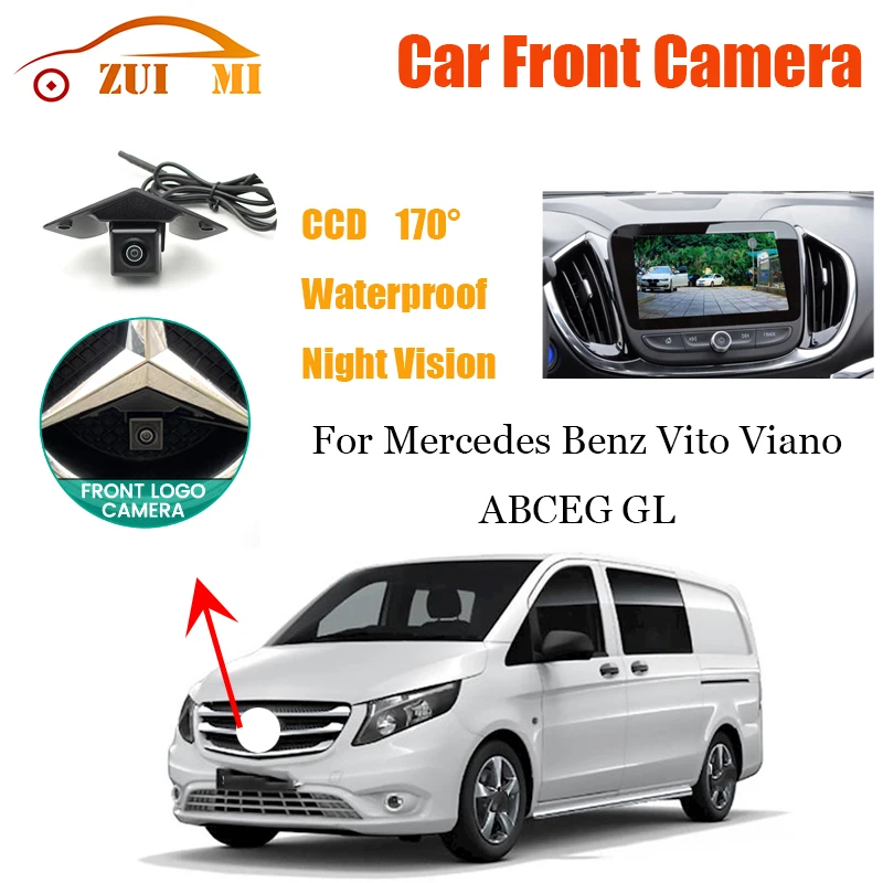 

Car Front View Parking CCD Night Vision LOGO Mark Camera Wide Angle 170° Waterproof For Mercedes Benz Vito Viano ABCEG GL