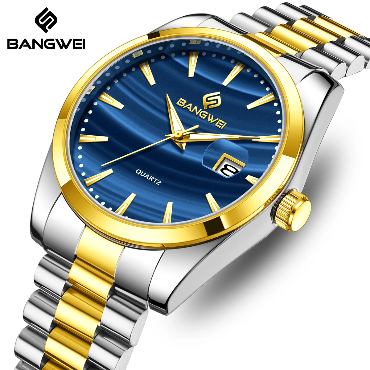 

BANGWEI LIGE Man Watch Top Brand Business Steel Band Luminous Casual Classic Clock Waterproof Simple Dial Quartz Watches for Men