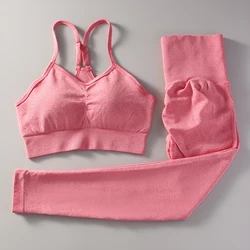 1 Piece Yoga Set For Women Gym Workout Clothing Women's Tracksuit High Waist Crop Top Sling Bra Leggings Set