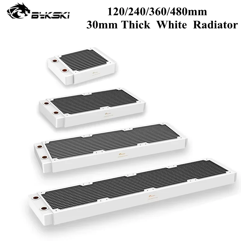 Радиатор водяного охлаждения Bykski, медно-белый, 120 240 360 480 опционально, поддержка радиатора водяного охлаждения процессора и графического процессора 401 Вт/(M.K)