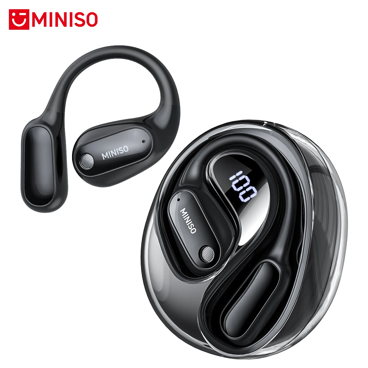 Vertaler MINISO MS190 Nieuwe OWS draadloze hoofdtelefoon Sport waterdichte headsets Intelligente Bluetooth-vertaaloordopjes