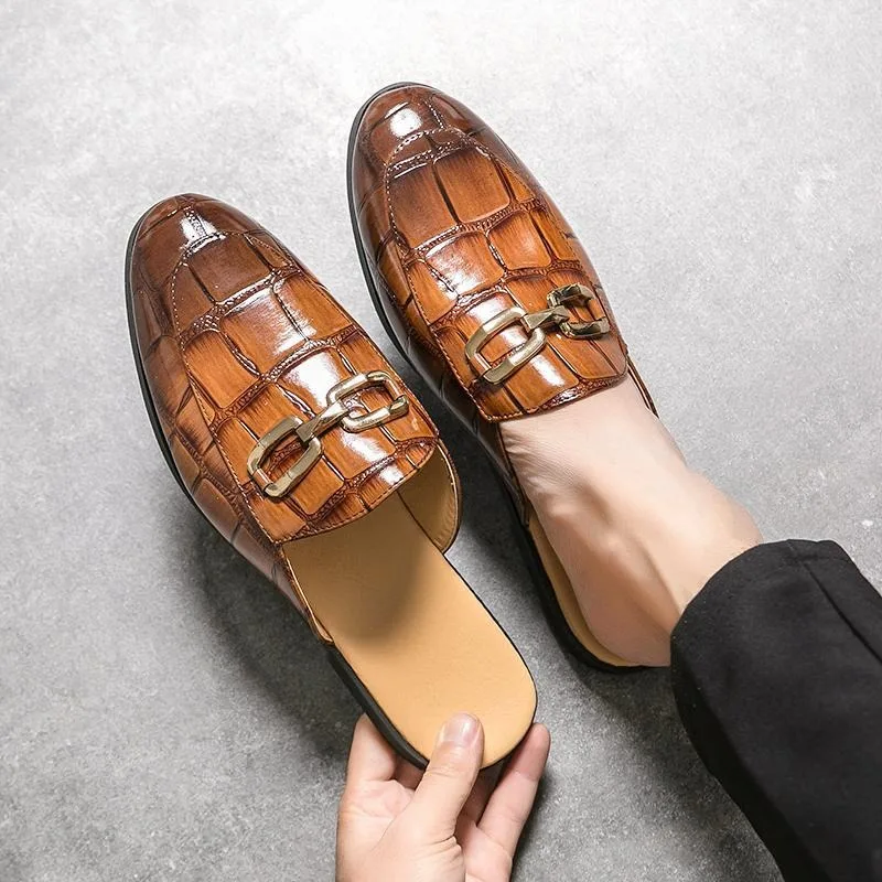 man dressing shoes slippers man slip on mules stylish half shoes for man loafers Comfortable Casual Wear