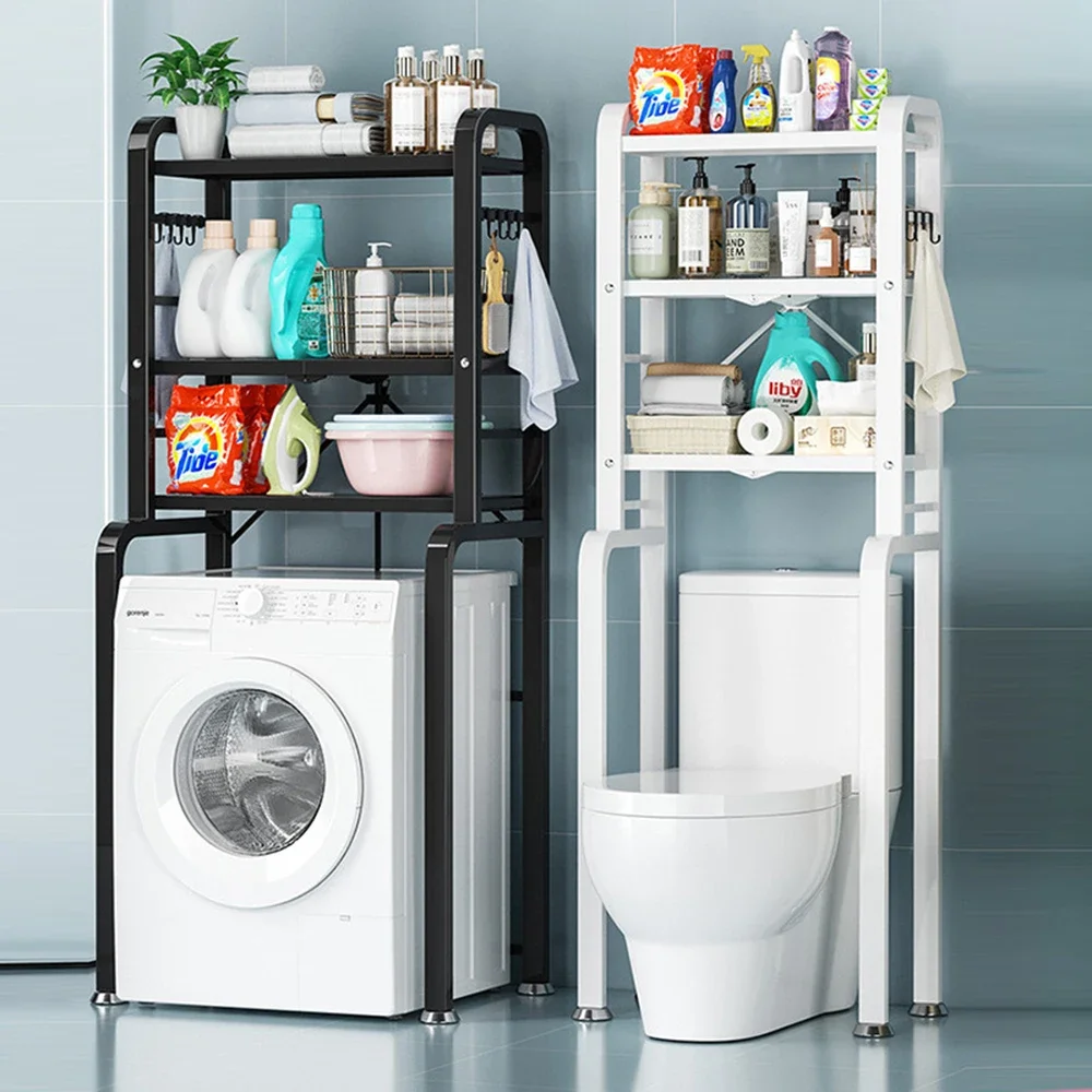 

Over The Toilet Shelf 3-Tier Bathroom Space Saver Floor Type Standing Cabinet Multi-Functional Storage Rack Bathroom Furniture