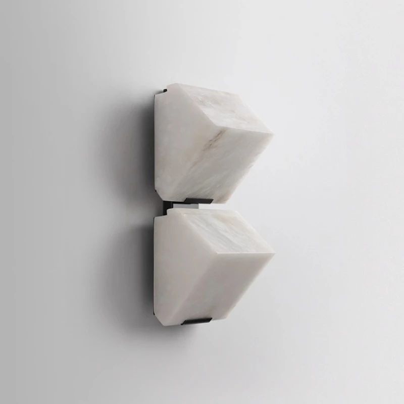 

Spain Design Minimalist Natural Marble Wall Lamps LED Stainless Steel Base Single/double Head Wall Mounted Background Restaurant