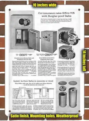 Metal Sign - 1963 Sears Burglar-Proof Safes- 10x14 inches