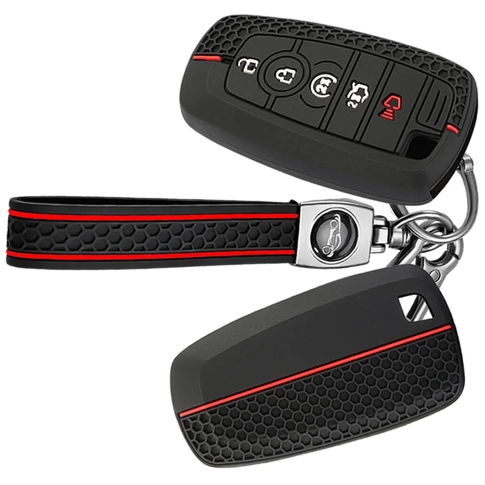 Silicone Car Key Cover Case For Ford Maverick Focus Edge Explorer Expedition Everest Fusion Mondeo Mustang Raptor Bronco Key
