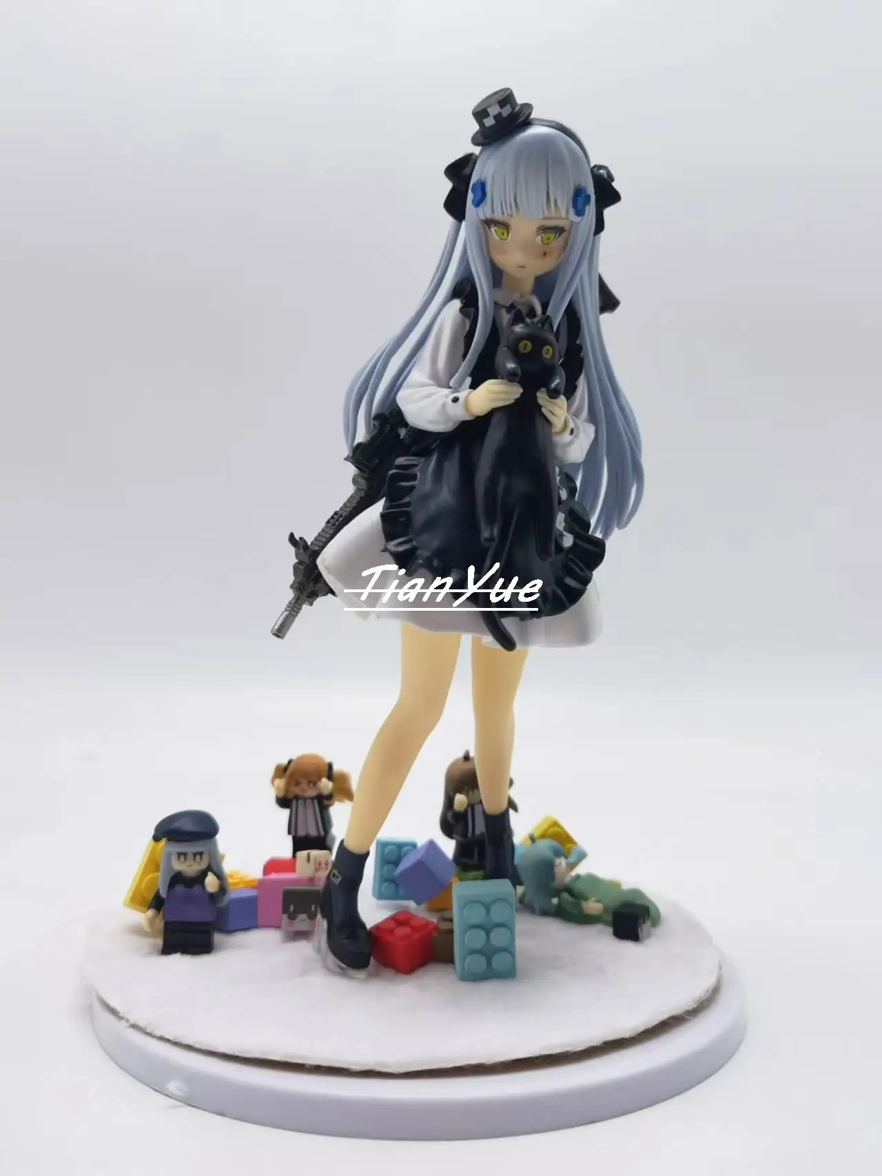 

Anime Girls Frontline Beautiful girl HK416 gift Black cat PVC Girls Action Figure Model Toys 21cm