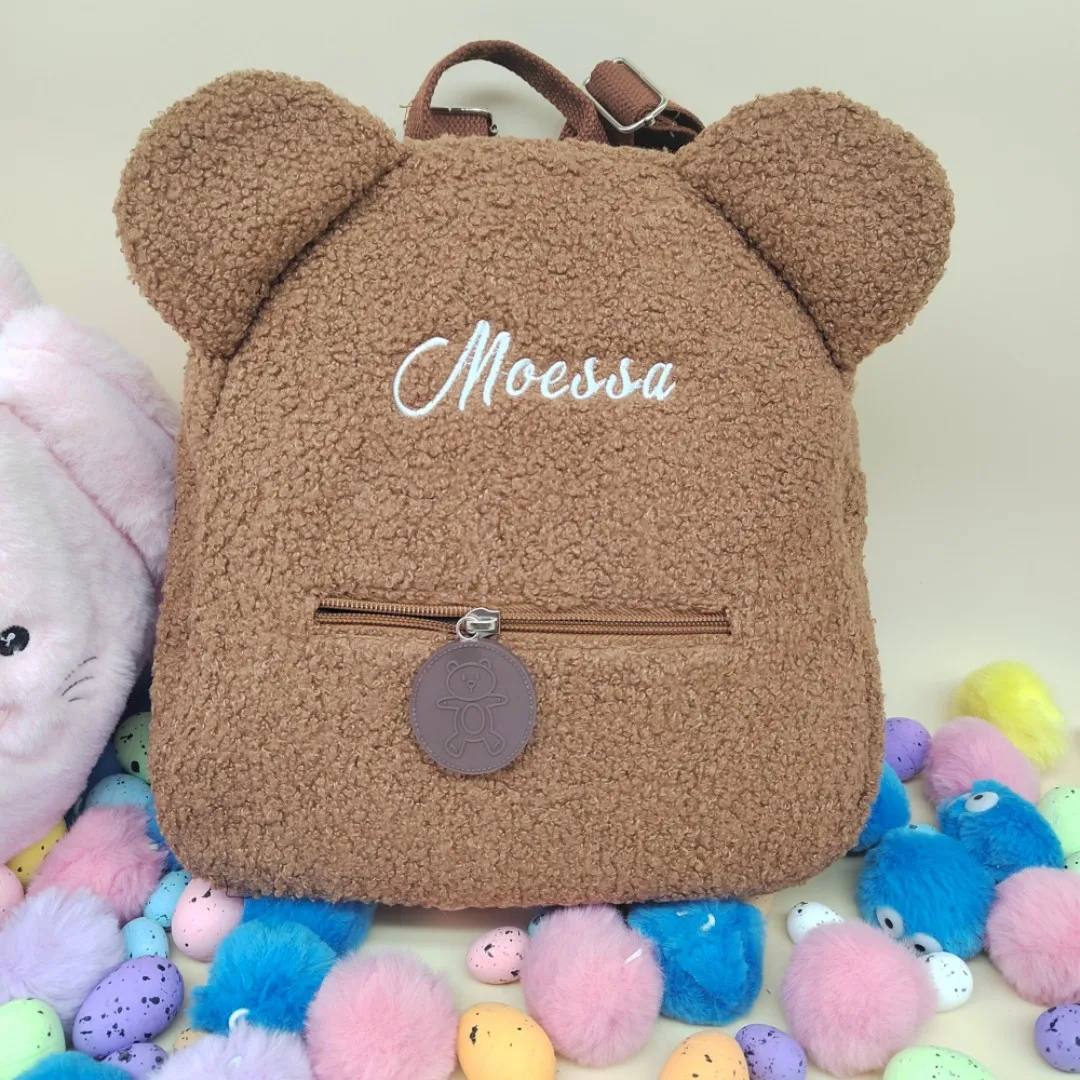 Personalised Womens Girls birthday gift Backpack Plush Toddler Backpack for girls Custom Name Small Casual Shoulder Daypack