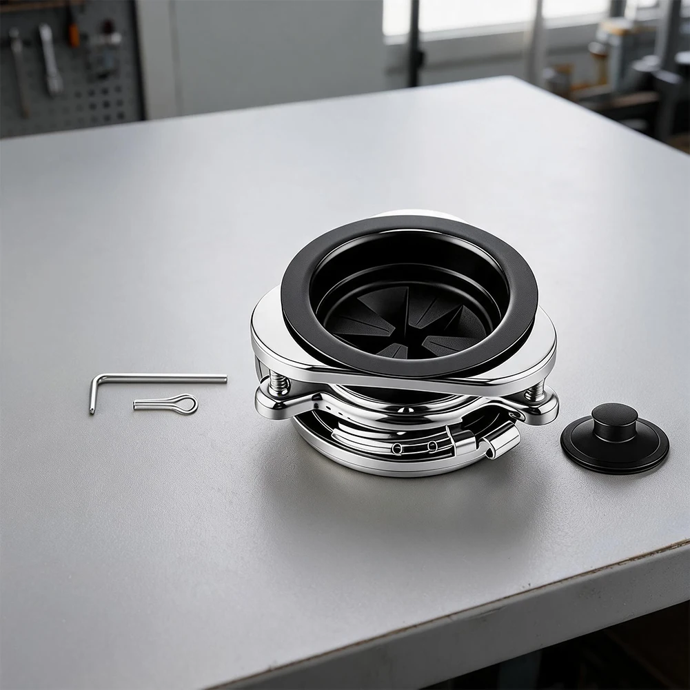 110mm Garbage Disposal Flange Kit Stainless Steel Aluminum Alloy with For Splash Guard Stopper and Mounting Wrench