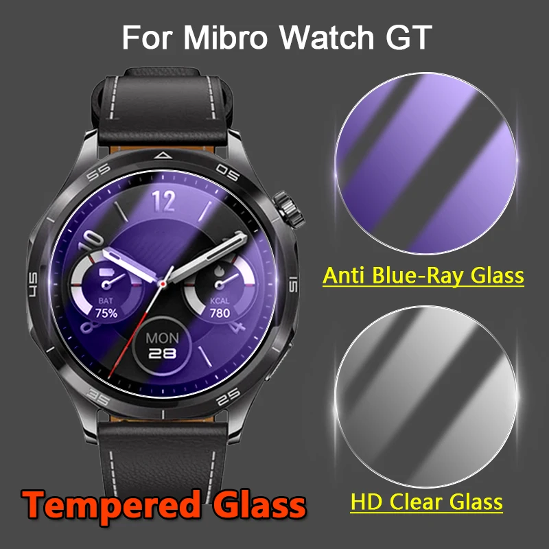 

Screen Protector For Mibro Watch GT SmartWatch 2.5D 9H Ultra Clear / Anti Blue-Ray Tempered Glass Guard Protective Film