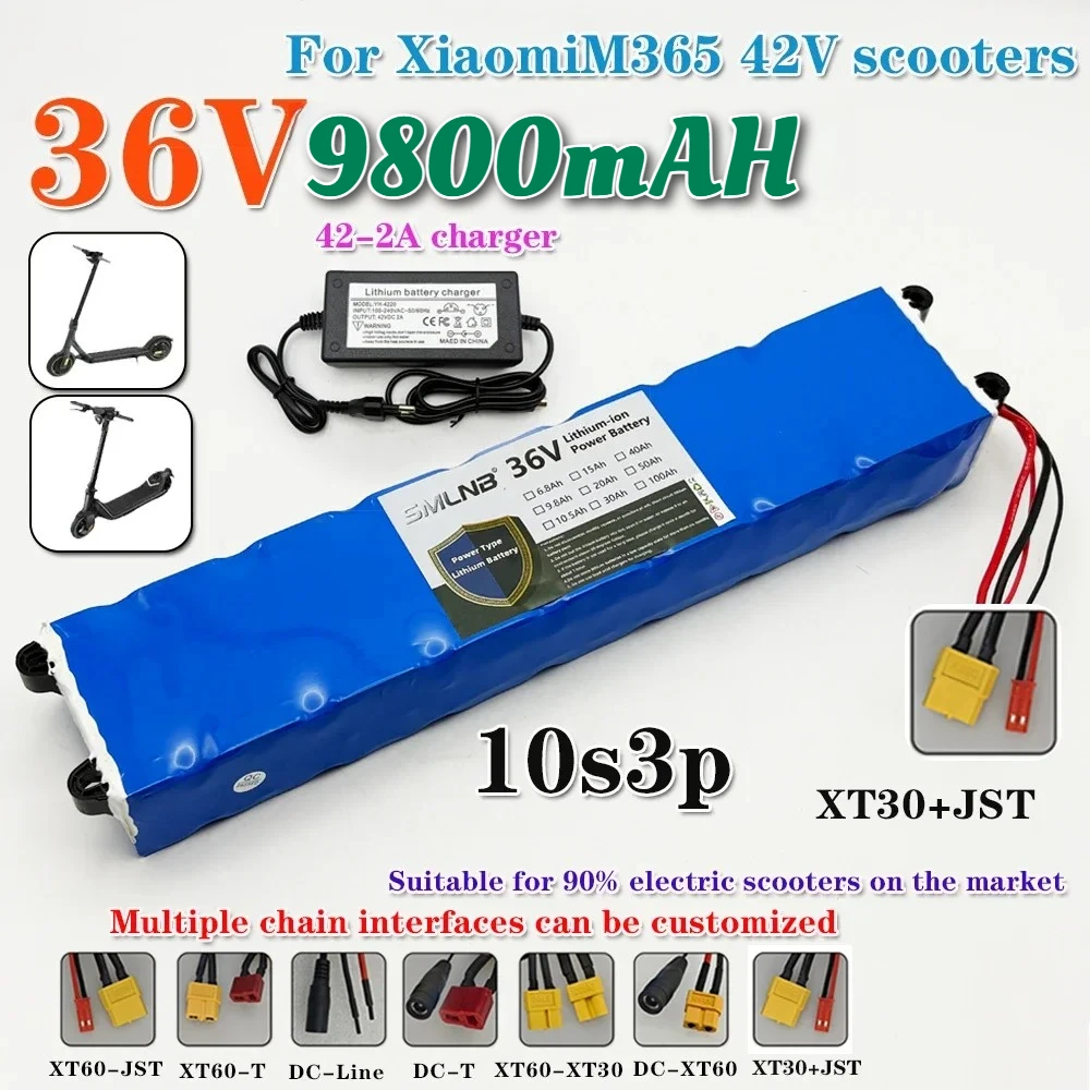 

Подходит для аккумулятора электрического скутера Xiaomi M365, 10S3P, 36 В, 9800 мАч, 36 В, литиевая батарея 18650, литиевая батарея