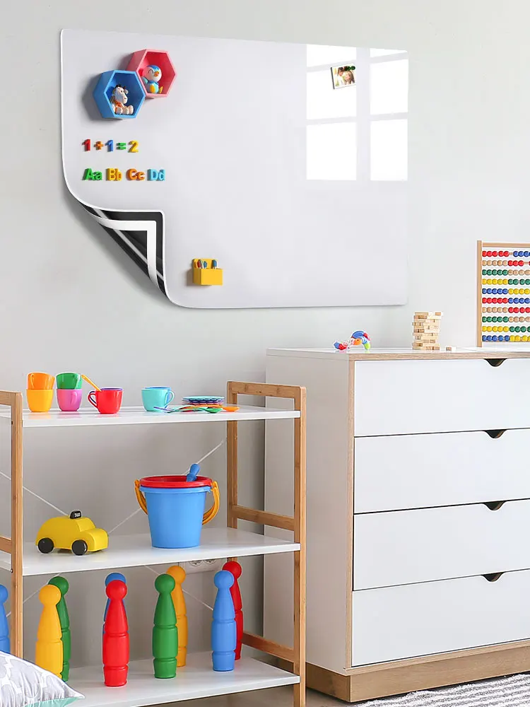 Magnetic White Board Sticker Wall Dry Erase Board Magnetic Whiteboard Contact Paper for Teaching Training Office and Home Use