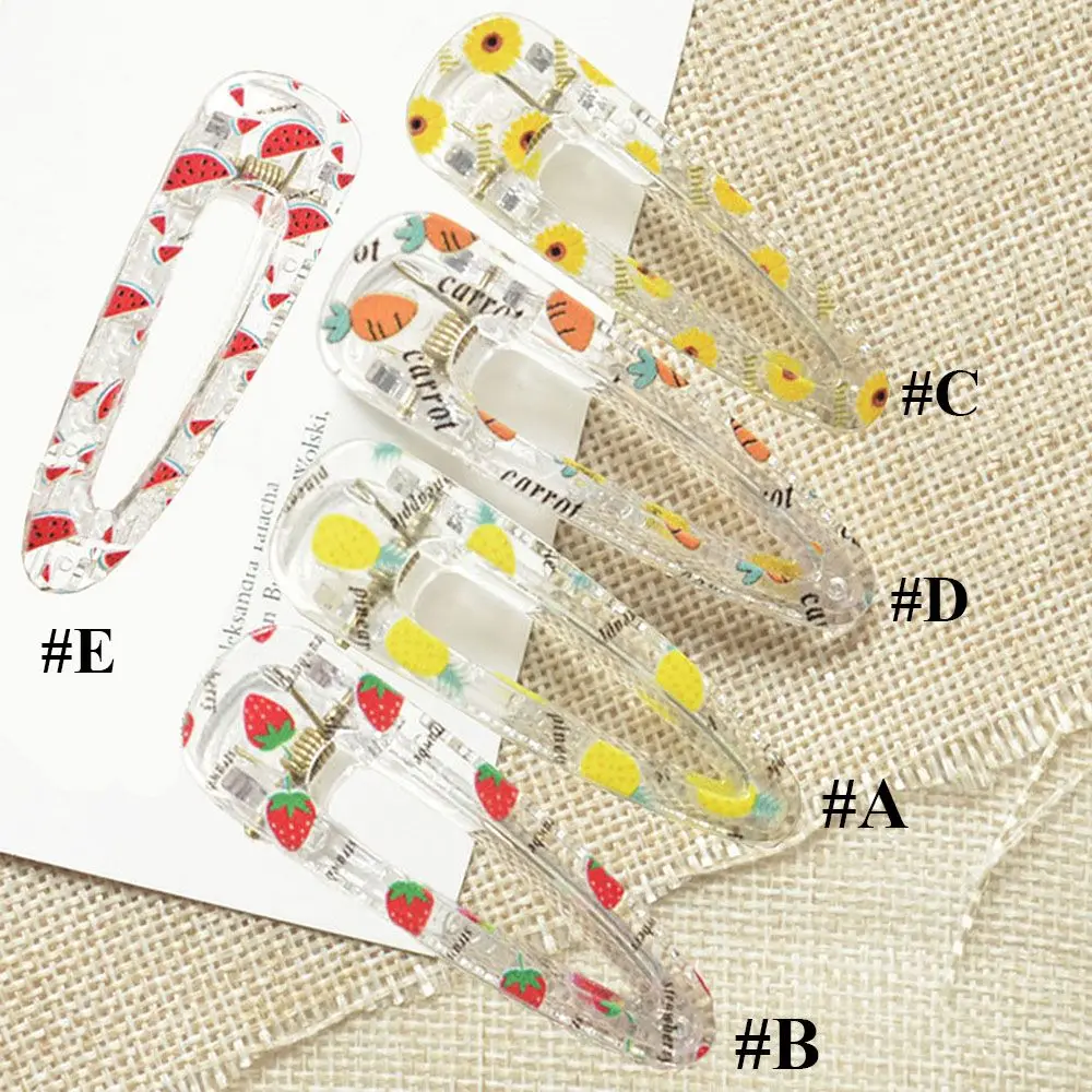 New Girls Cartoon Hair Accessories Waterdrop Transparent Hairpins Barrette Hair Clip Haiclips