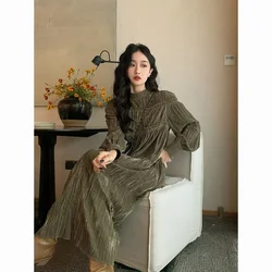 Velvet Winter Unique High Quality Small Wear Bottomed Long Plus Size es Vestidos Women Dress