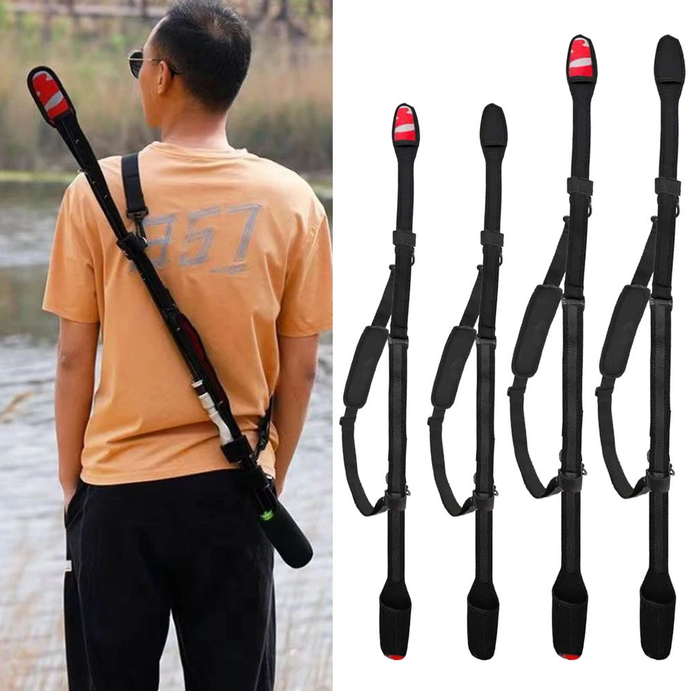 90-140cm Fishing Rod Socks Strap Fishing Pole Sleeves Belt Rod Protector Cover Adjustable Fishing Rod Storage Bag Shoulder Belt