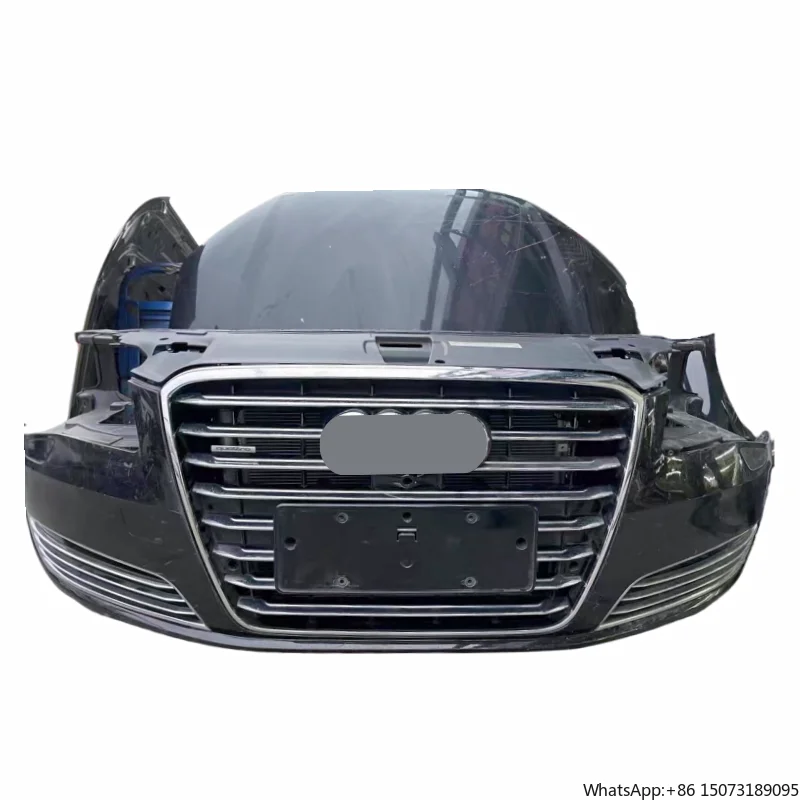 2014-2018 A8L D4 Front Bumper Kit with Radiator Fan  High-quality Plastic+ABS Bolt-On Universal Fitment 1-Year Warranty