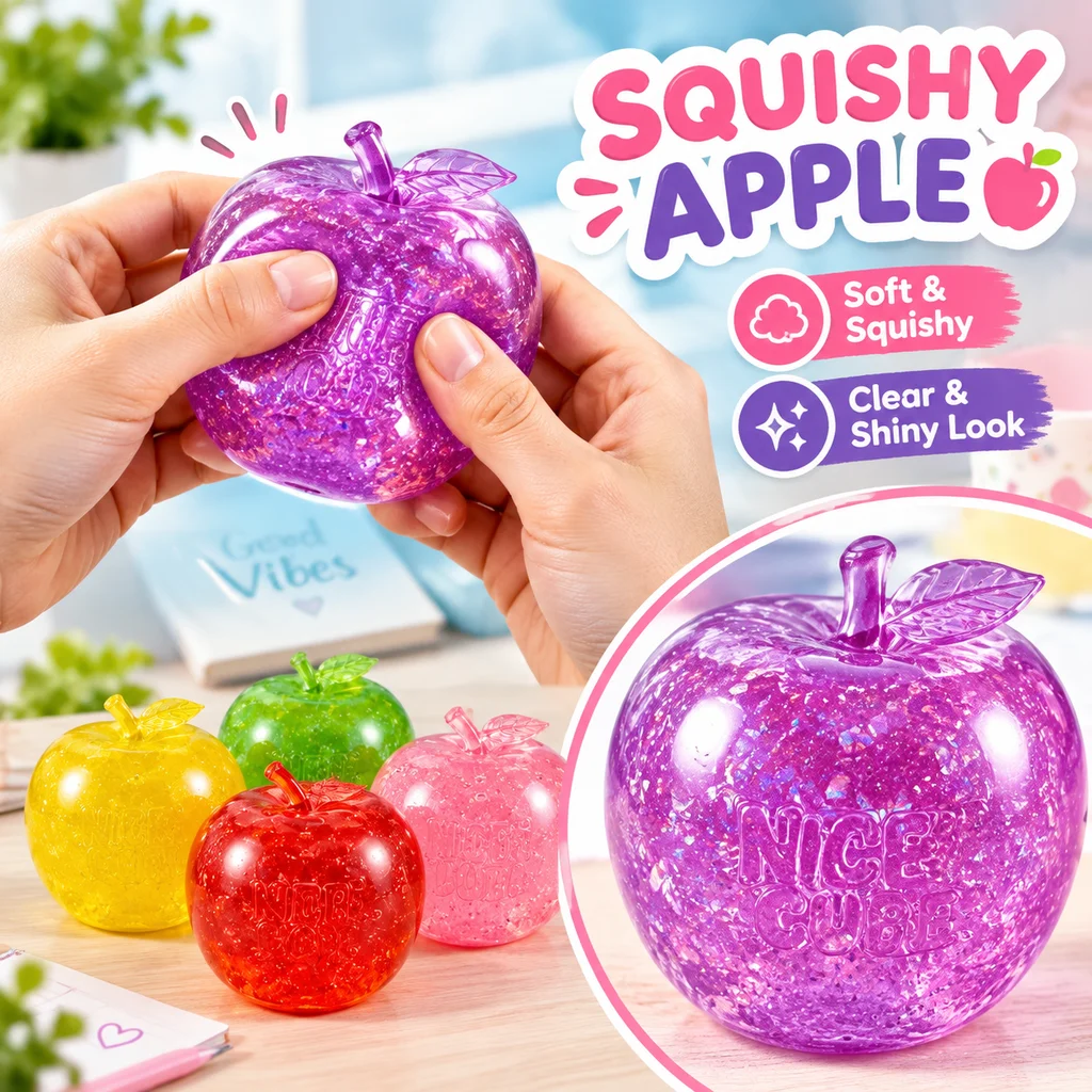 NeeDoh Apple Maltose Squishy Stress Relief Toy Slow Rebound Anxiety Relief Decompression Novelty Stress Ball New Arrival
