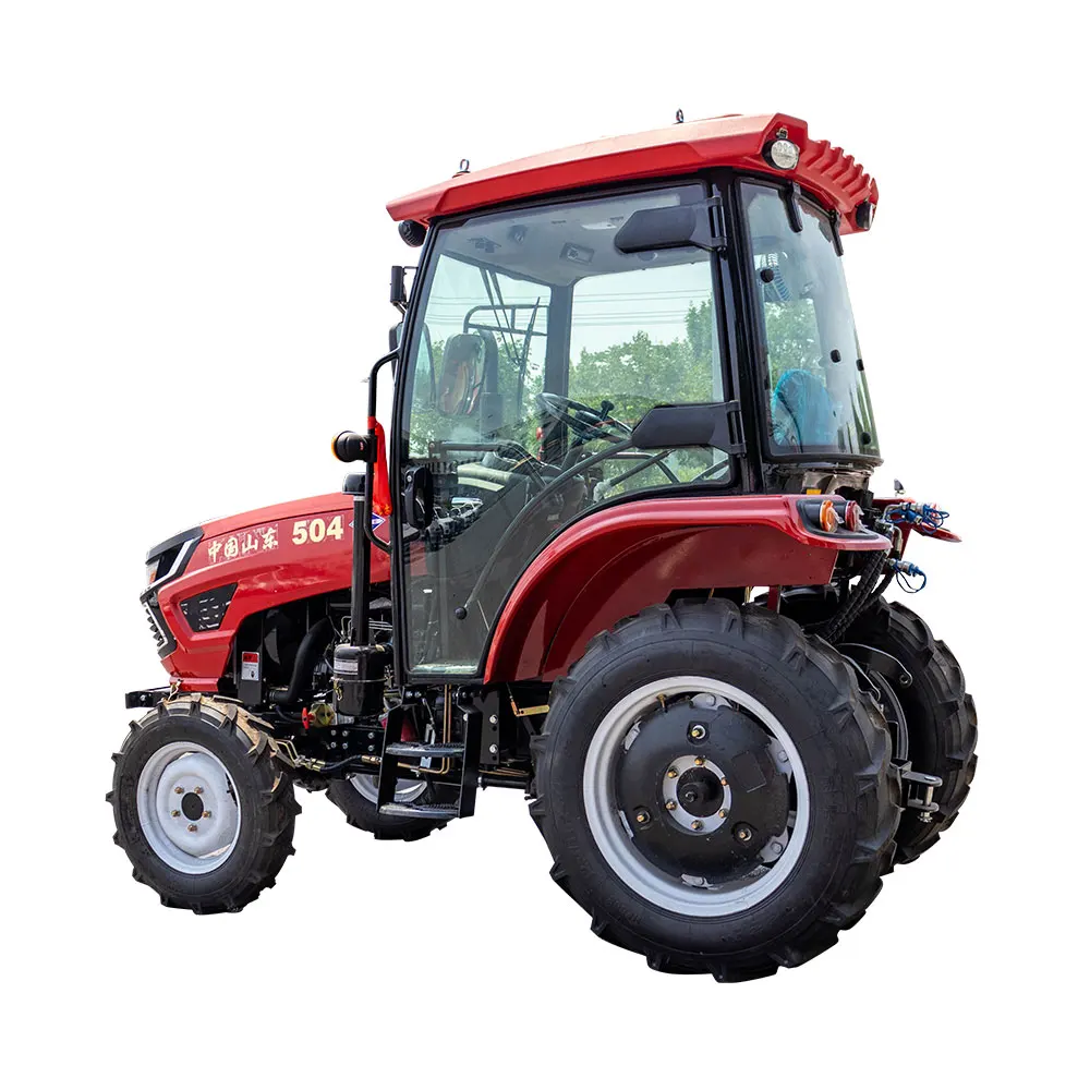 Trator agrícola de 50-100 HP 4 WD com desempenho resistente de cabine para agricultura em grande escala